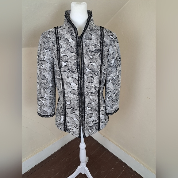 Andrew Gn Suit Jacket Black/White Size 40(M) - Picture 2 of 16